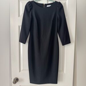 Calvin Klein Black Long-Sleeve Sheath Dress